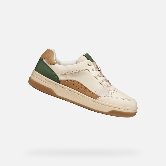 Low top sneakers SEDRAL COURT WOMAN Papyrus/Green | GEOX