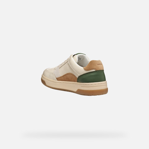 Low top sneakers SEDRAL COURT WOMAN Papyrus/Green - image number 3 | GEOX