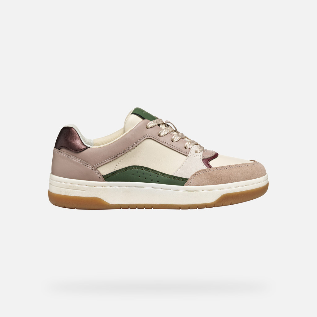 Low top sneakers SEDRAL COURT WOMAN Papyrus/Wine - image number 1 | GEOX