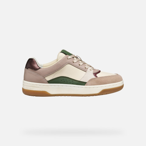Low top sneakers SEDRAL COURT WOMAN Papyrus/Wine - image number 1 | GEOX