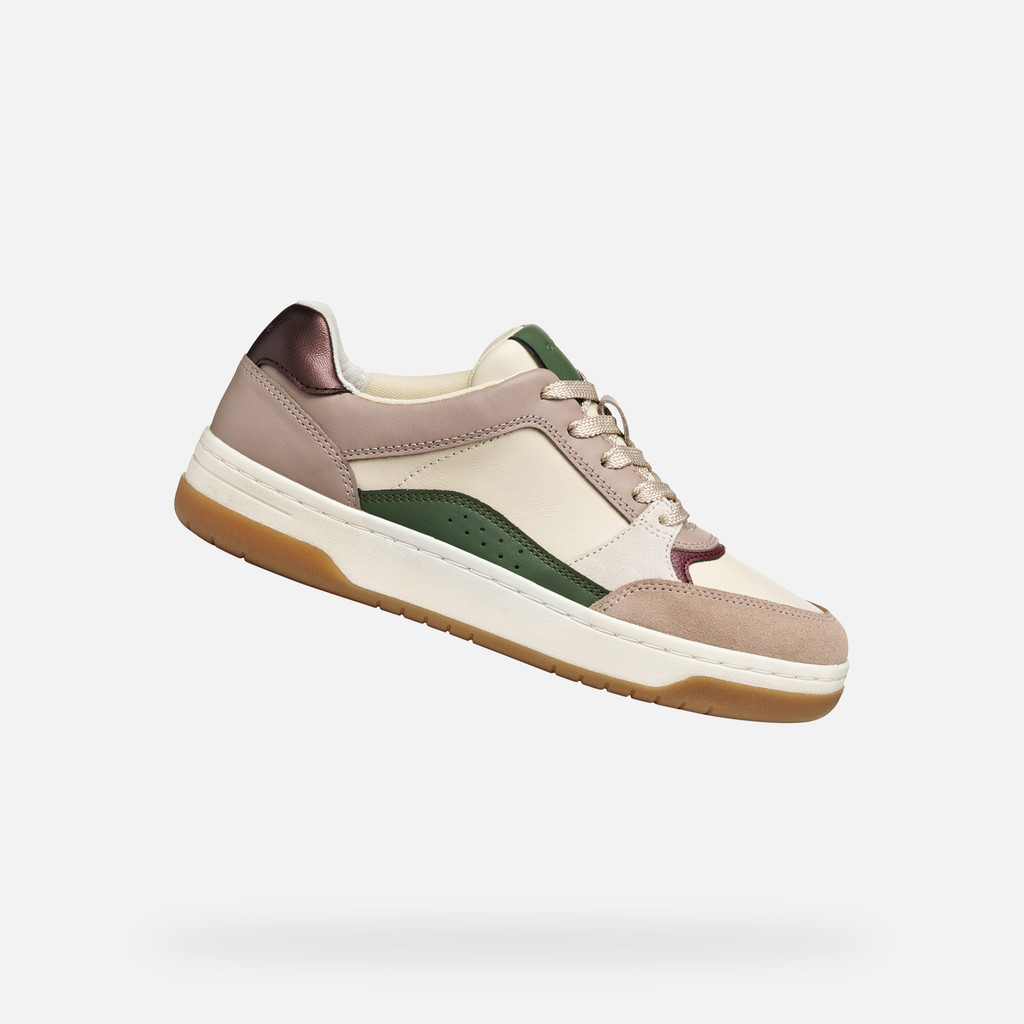 Low top sneakers SEDRAL COURT WOMAN Papyrus/Wine - image number 0 | GEOX