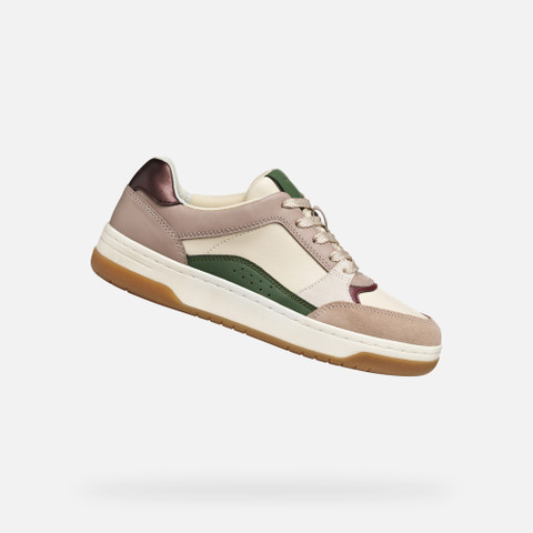 Low top sneakers SEDRAL COURT WOMAN Papyrus/Wine - image number 0 | GEOX