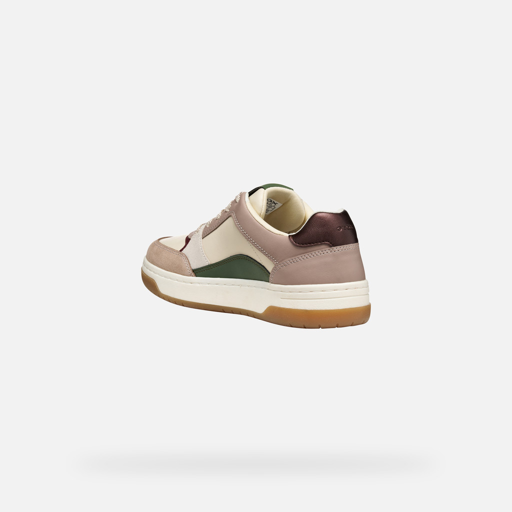 Low top sneakers SEDRAL COURT WOMAN Papyrus/Wine - image number 3 | GEOX