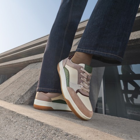 Zapatillas bajas SEDRAL COURT MUJER Beige/Rojo - image number 1 | GEOX