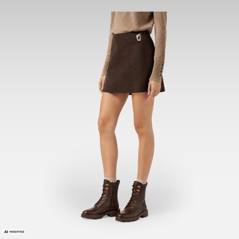Enkellaarzen met veters NORIZE DAMES Donkerbruin - image number 1 | GEOX
