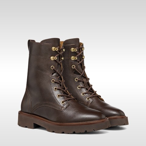 Bottines &agrave; lacets NORIZE FEMME Marron fonc&eacute; - image number 1 | GEOX