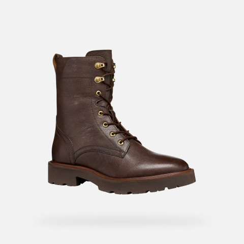 Ankle boots with laces NORIZE WOMAN Dark Brown - image number 2 | GEOX