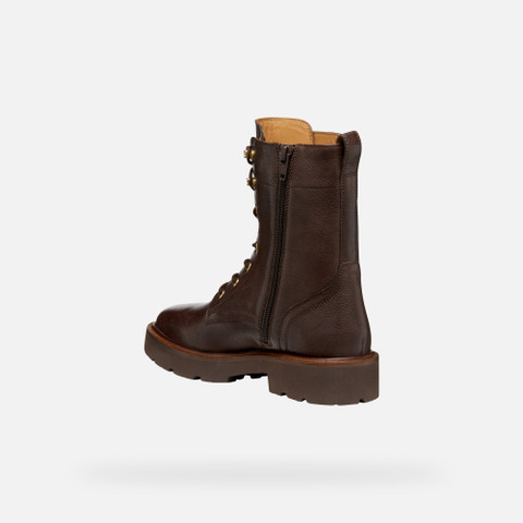 Ankle boots with laces NORIZE WOMAN Dark Brown - image number 3 | GEOX