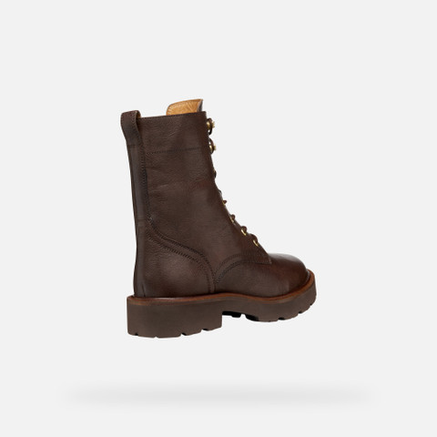 Ankle boots with laces NORIZE WOMAN Dark Brown - image number 4 | GEOX