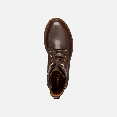 Ankle boots with laces NORIZE WOMAN Dark Brown - image number 5 | GEOX