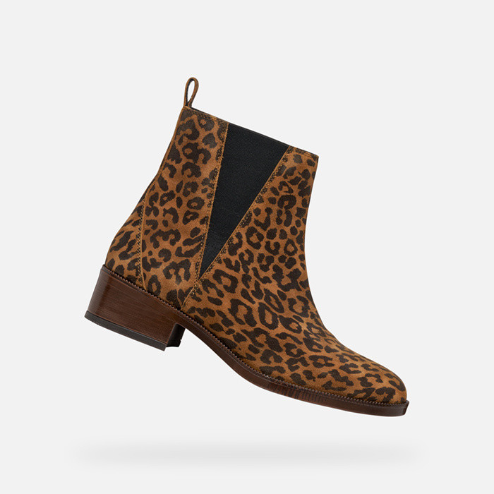 Suede ankle boots CAMEXIA WOMAN Cognac | GEOX