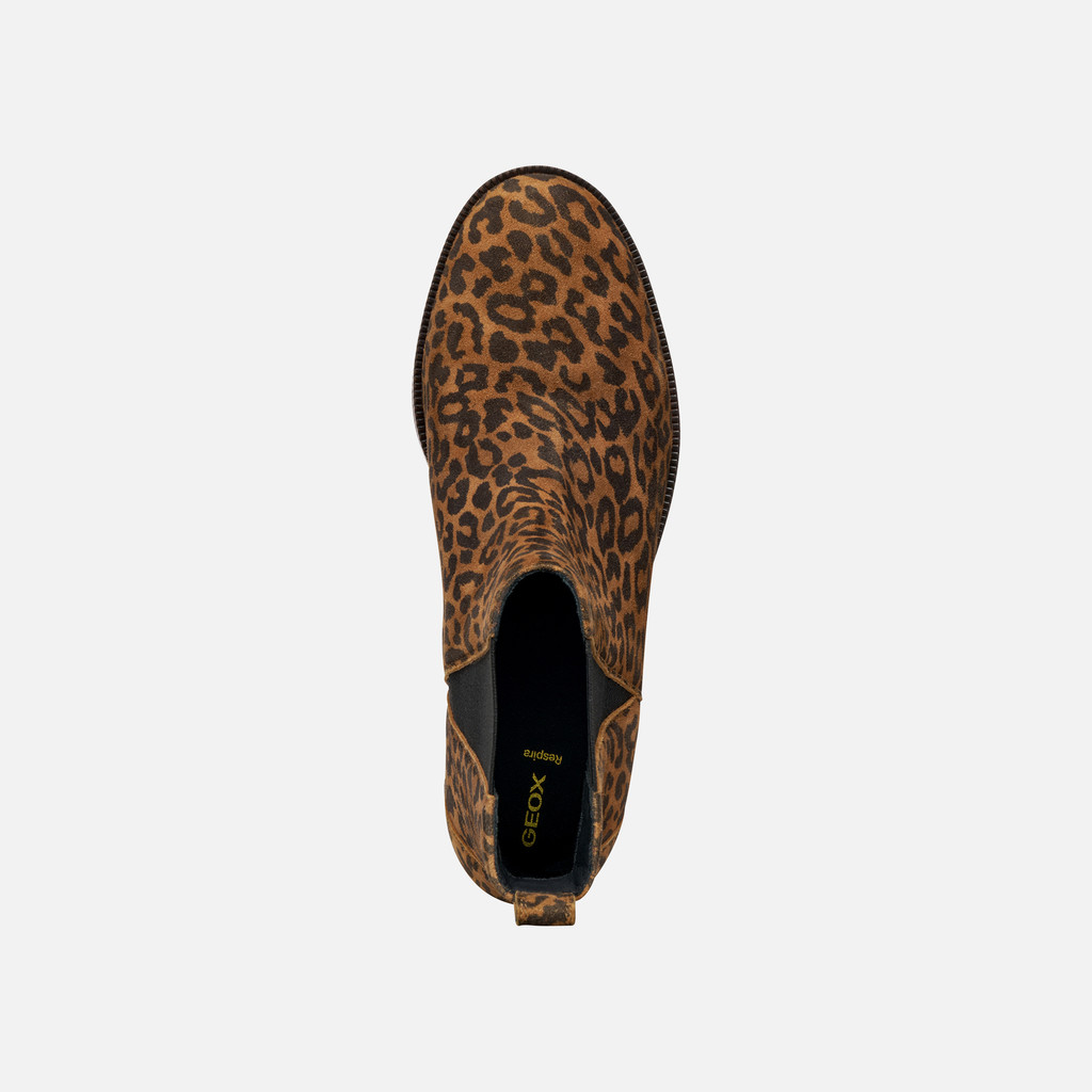 Suede ankle boots CAMEXIA WOMAN Cognac - image number 5 | GEOX