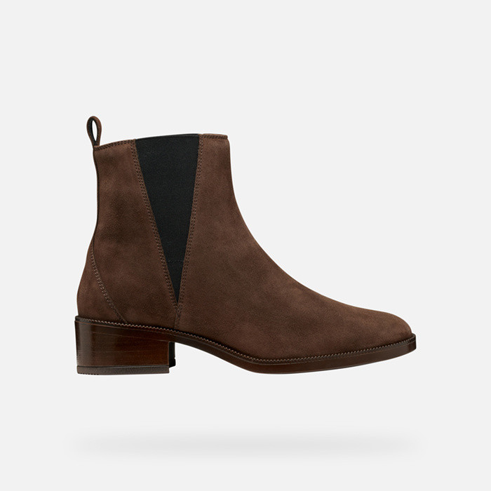 Suede ankle boots CAMEXIA WOMAN Dark Brown | GEOX
