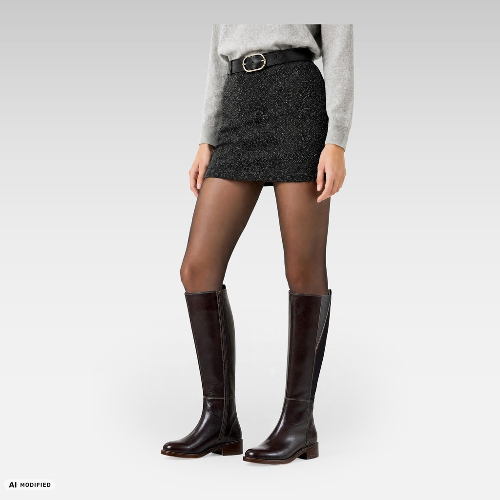 Botte a petit talon CAMEXIA FEMME Brun fonc&eacute; - image number 1 | GEOX