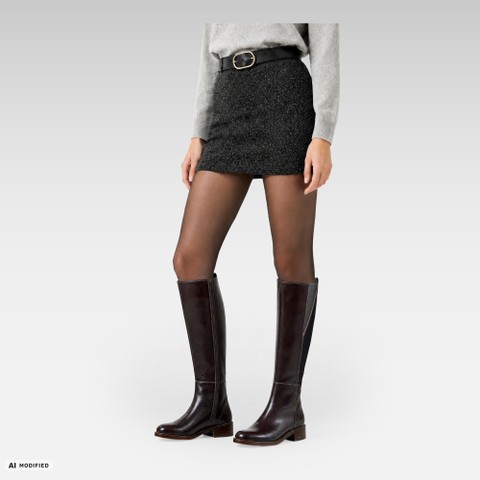 Botte a petit talon CAMEXIA FEMME Brun fonc&eacute; - image number 1 | GEOX