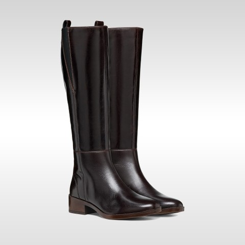 Flat boots CAMEXIA WOMAN Dark Brown - image number 1 | GEOX