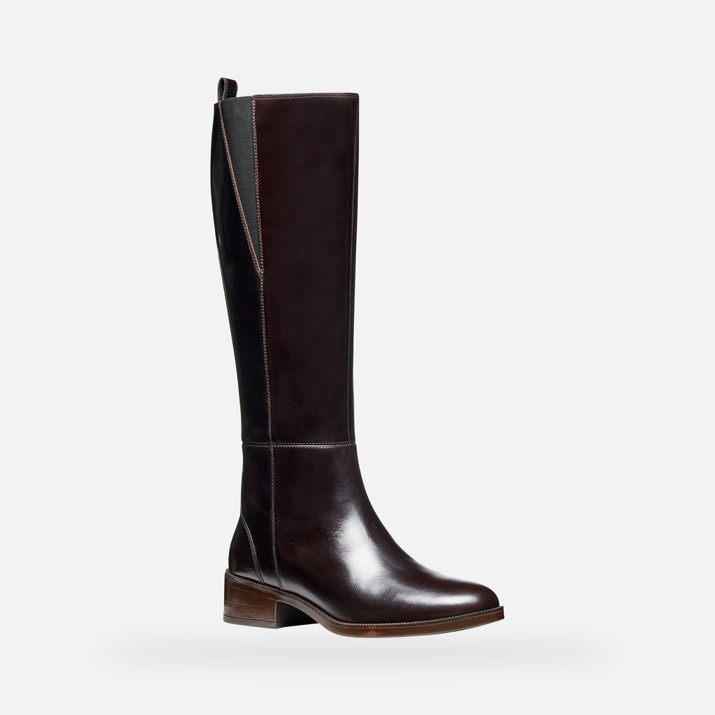 Flat boots CAMEXIA WOMAN Dark Brown - image number 2 | GEOX