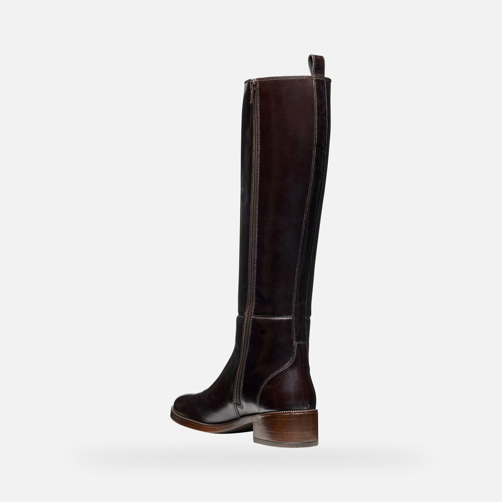 Flat boots CAMEXIA WOMAN Dark Brown - image number 3 | GEOX