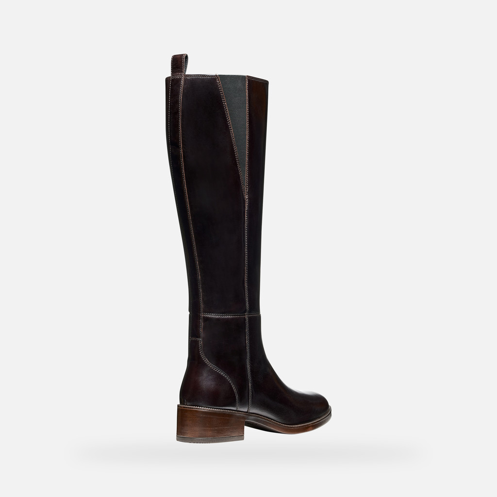 Flat boots CAMEXIA WOMAN Dark Brown - image number 4 | GEOX