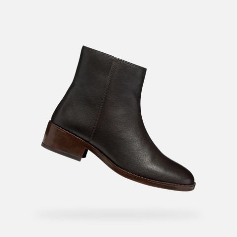 Low heel ankle boots CAMEXIA WOMAN Dark Brown | GEOX