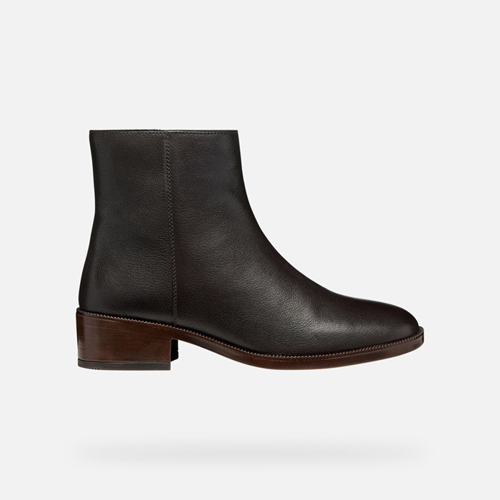 Low heel ankle boots CAMEXIA WOMAN Dark Brown | GEOX