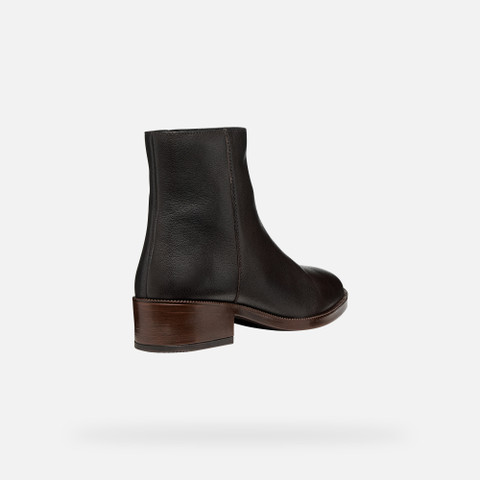 Low heel ankle boots CAMEXIA WOMAN Dark Brown - image number 4 | GEOX