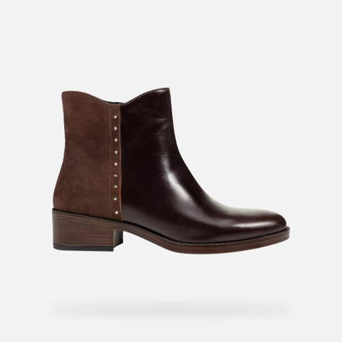 Low heel ankle boots CAMEXIA WOMAN Dark Brown - image number 2 | GEOX