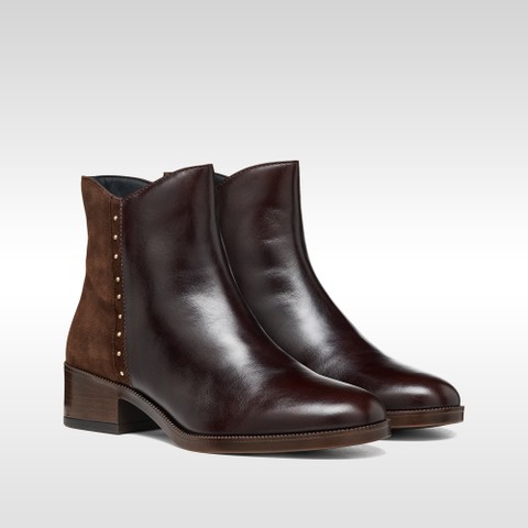 Low heel ankle boots CAMEXIA WOMAN Dark Brown - image number 1 | GEOX