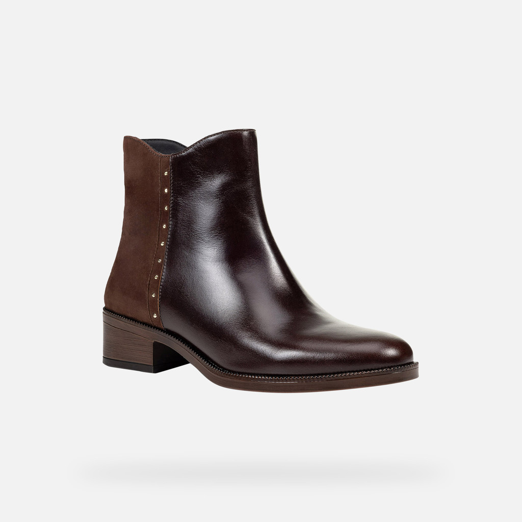 Low heel ankle boots CAMEXIA WOMAN Dark Brown - image number 3 | GEOX