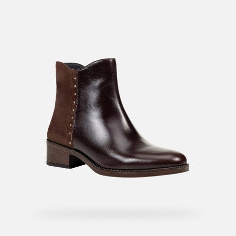 Low heel ankle boots CAMEXIA WOMAN Dark Brown - image number 3 | GEOX