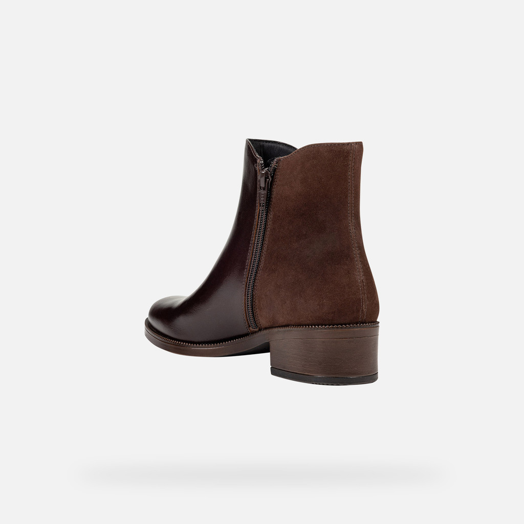 Low heel ankle boots CAMEXIA WOMAN Dark Brown - image number 4 | GEOX