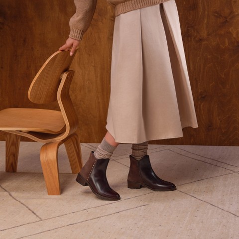 Low heel ankle boots CAMEXIA WOMAN Dark Brown - image number 1 | GEOX