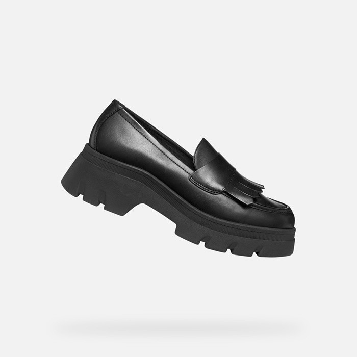 Leather loafers PLUETTE WOMAN Black | GEOX