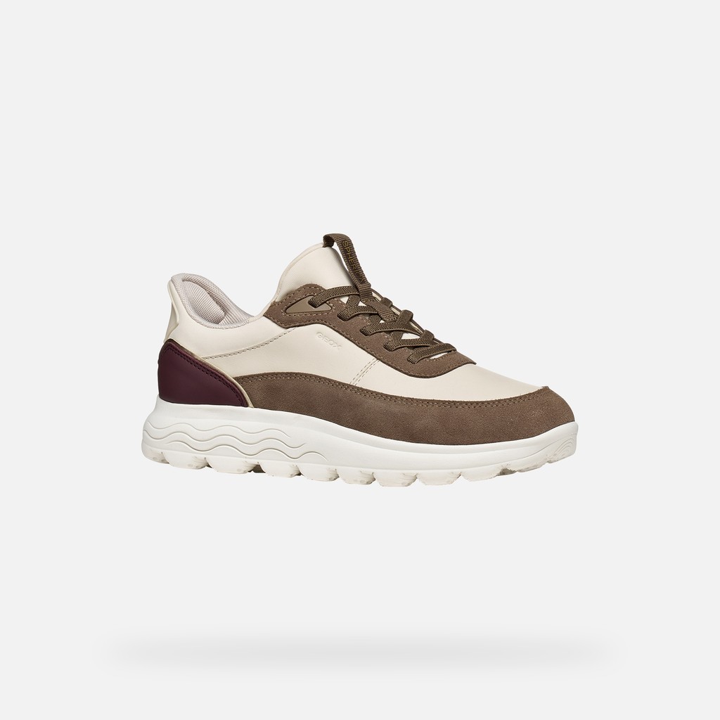 Slip in sneakers SPHERICA PLUS WOMAN Papyrus/Taupe - image number 2 | GEOX