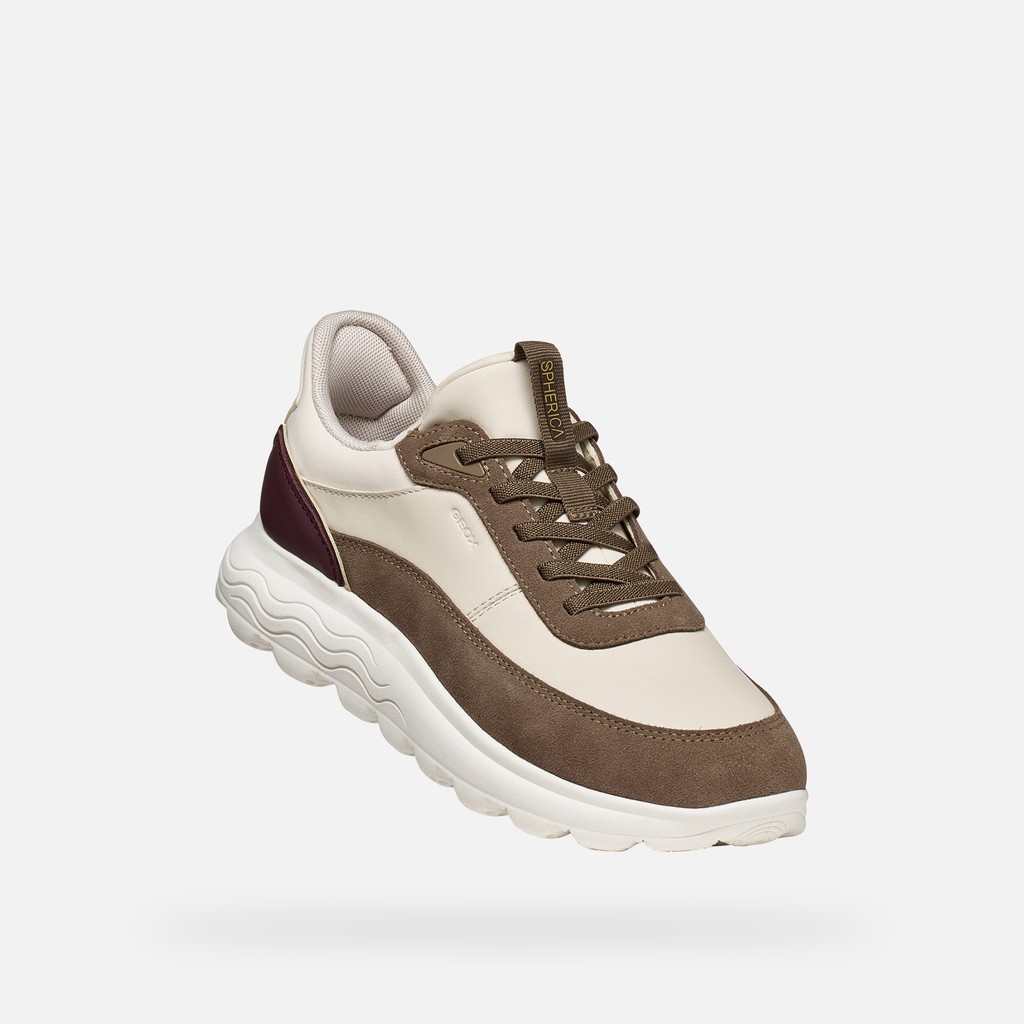 Slip in sneakers SPHERICA PLUS WOMAN Papyrus/Taupe - image number 4 | GEOX