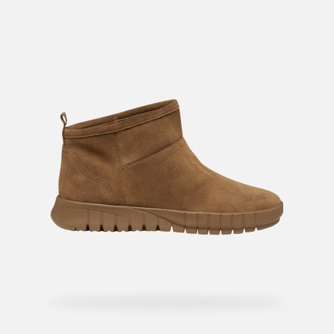 Suede ankle boots FLEXTRIDE WOMAN Mud - image number 1 | GEOX