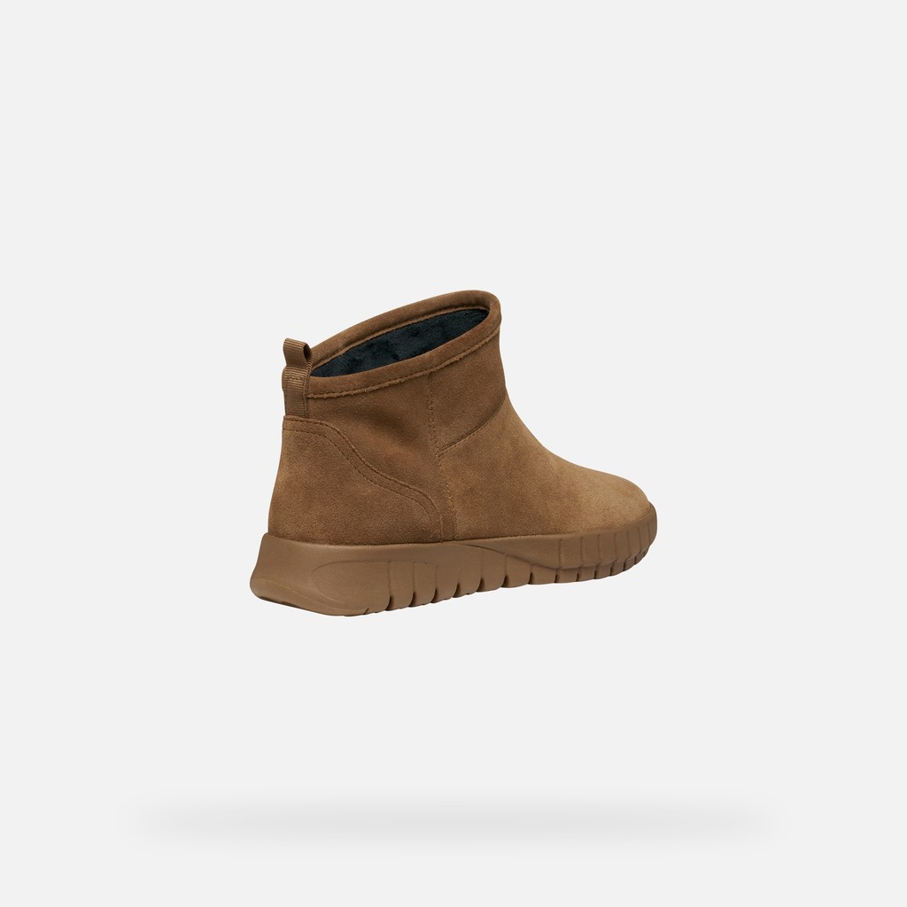 Suede ankle boots FLEXTRIDE WOMAN Mud - image number 4 | GEOX