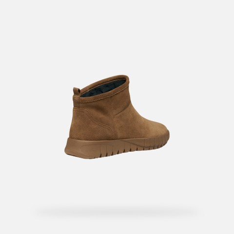 Suede ankle boots FLEXTRIDE WOMAN Mud - image number 4 | GEOX