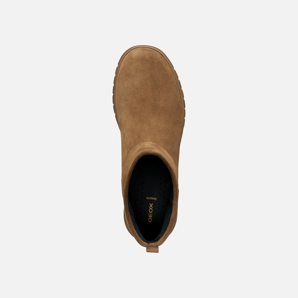 Suede ankle boots FLEXTRIDE WOMAN Mud - image number 5 | GEOX