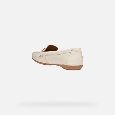 Leather loafers ANNYTAH MOC WOMAN Papyrus - image number 3 | GEOX