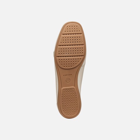 Leather loafers ANNYTAH MOC WOMAN Papyrus - image number 6 | GEOX