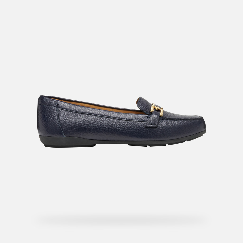 Leather loafers ANNYTAH MOC WOMAN Navy - image number 1 | GEOX