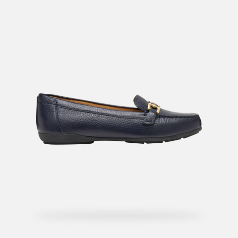 Leather loafers ANNYTAH MOC WOMAN Navy - image number 1 | GEOX