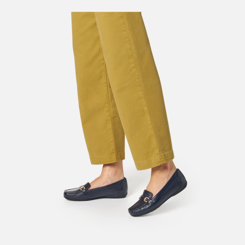 Leather loafers ANNYTAH MOC WOMAN Navy - image number 1 | GEOX