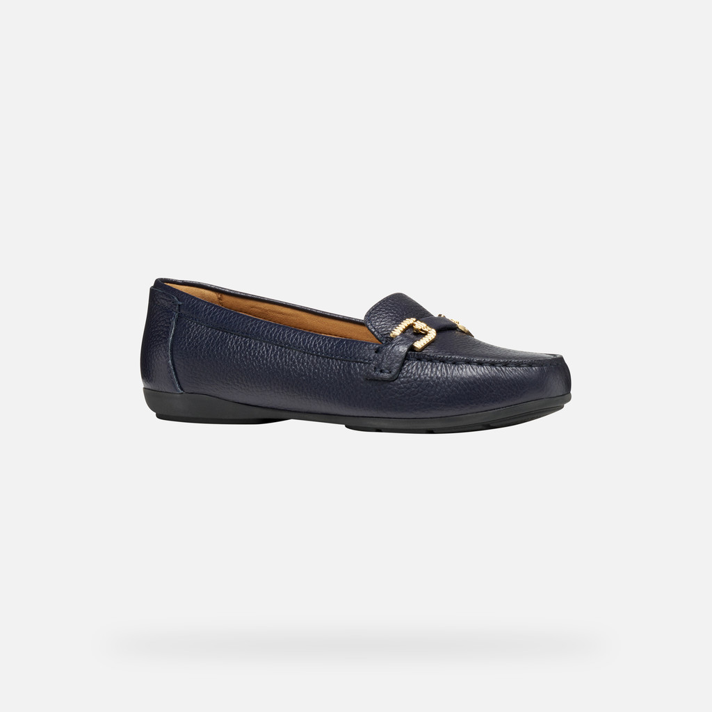 Leather loafers ANNYTAH MOC WOMAN Navy - image number 2 | GEOX