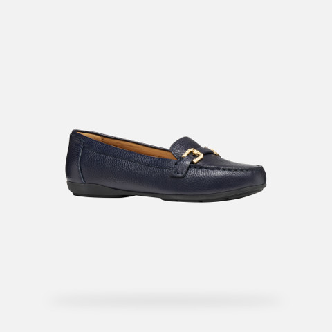Leather loafers ANNYTAH MOC WOMAN Navy - image number 2 | GEOX