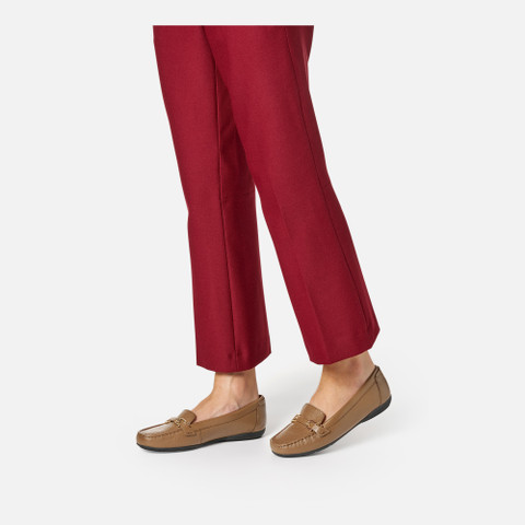 Leather loafers ANNYTAH MOC WOMAN Mud - image number 2 | GEOX