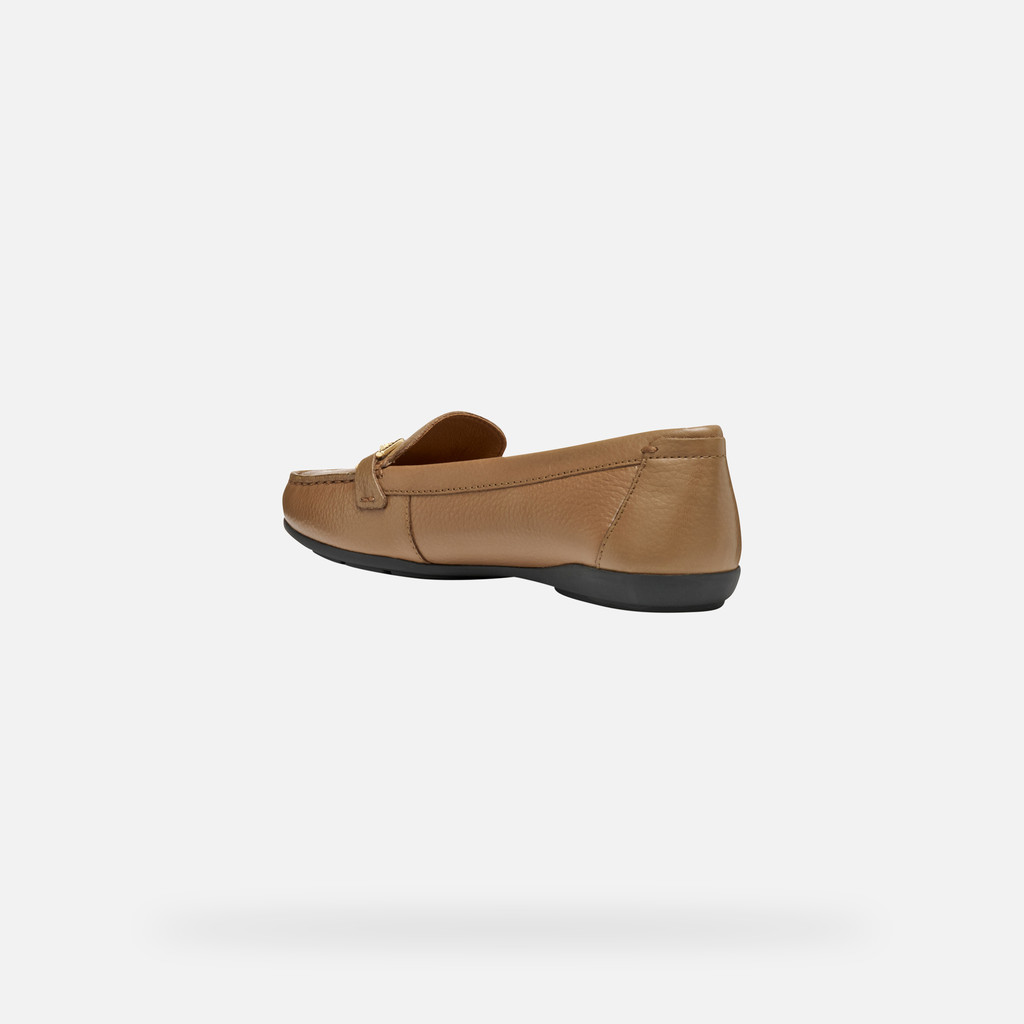 Leather loafers ANNYTAH MOC WOMAN Mud - image number 3 | GEOX