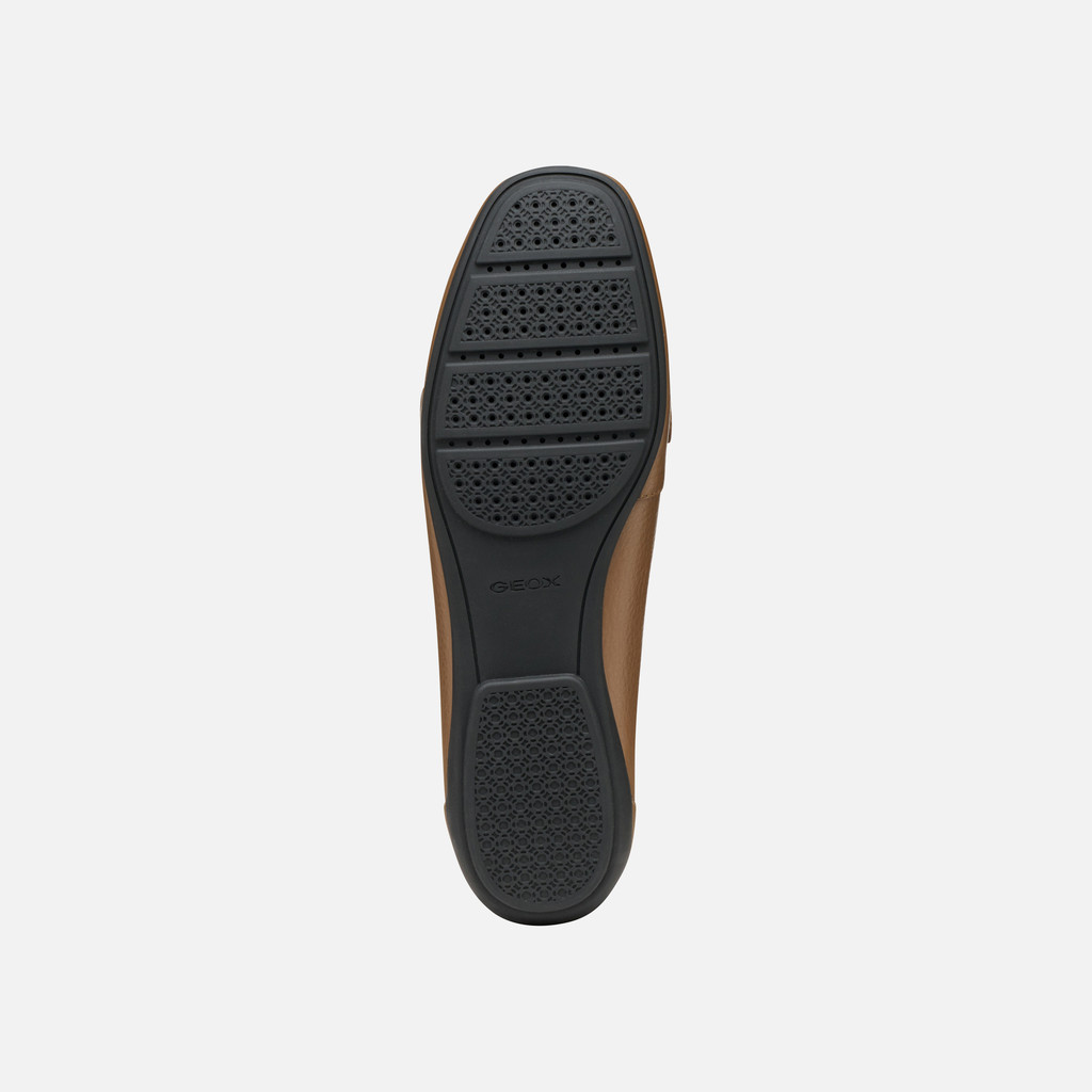 Leather loafers ANNYTAH MOC WOMAN Mud - image number 6 | GEOX