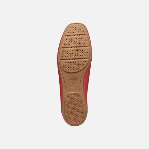 Leather loafers ANNYTAH MOC WOMAN Coral - image number 6 | GEOX